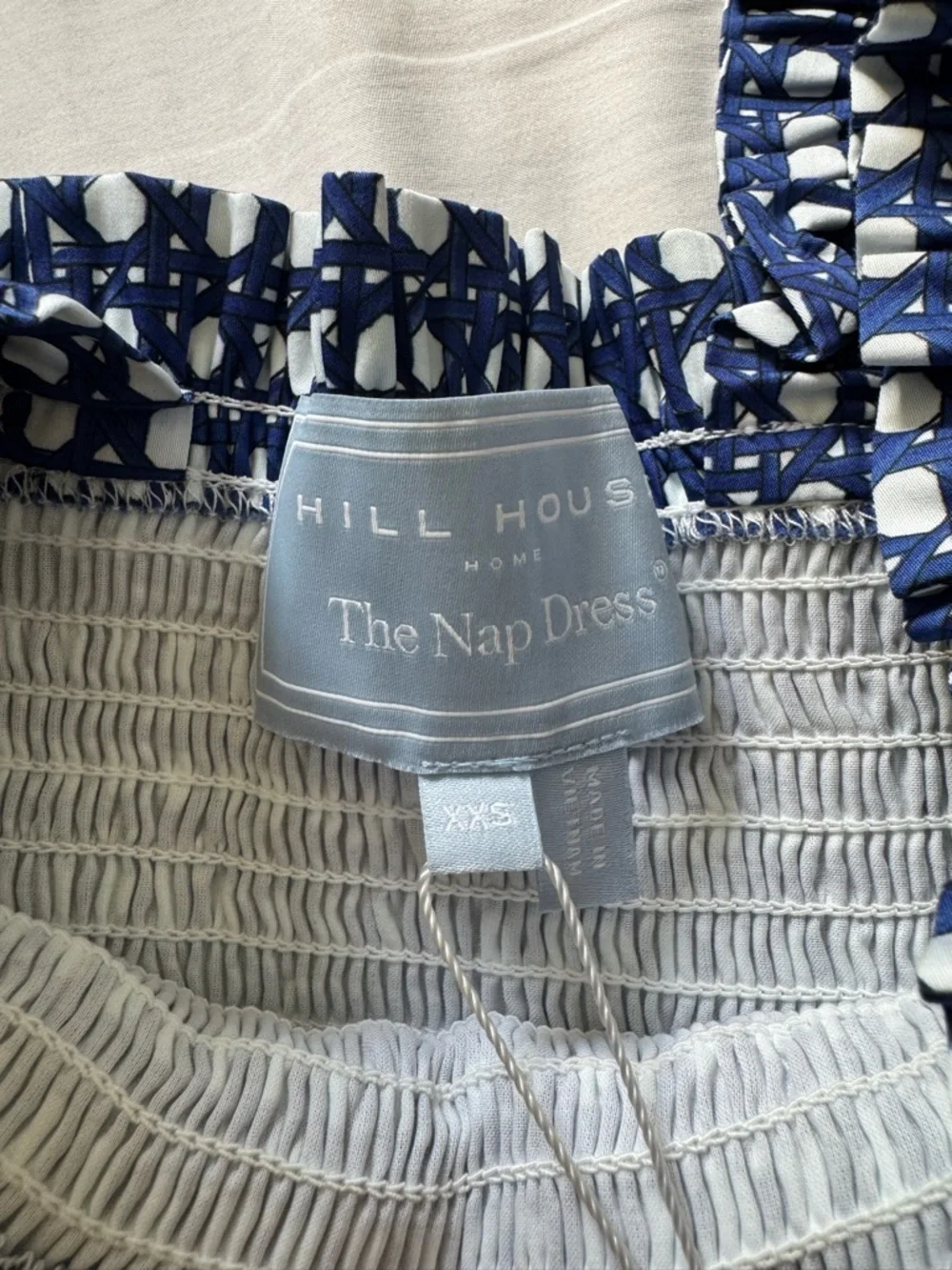 NWT Hill House The Elizabeth Nap Mini Dress in Blue Basket Weave size XXS - Picture 10 of 12